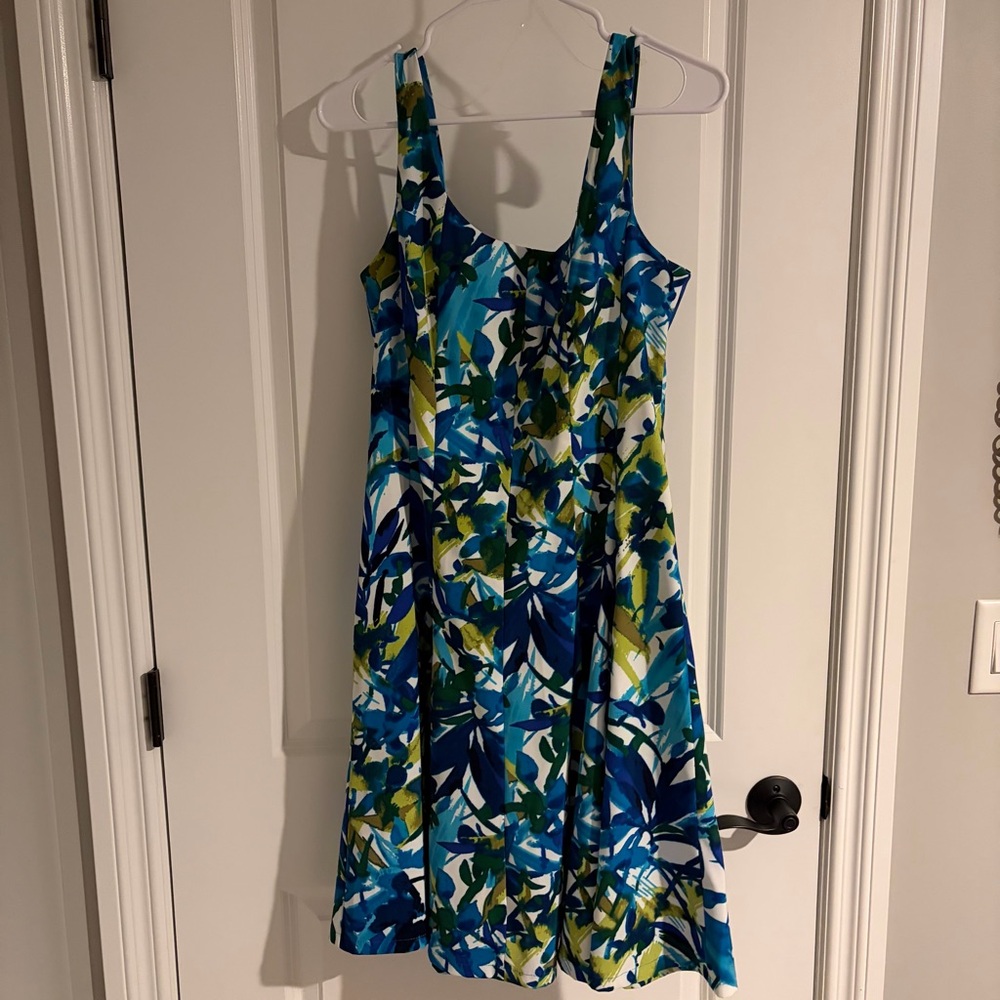 Connected Apparel dress 12 blue green cocktail dress